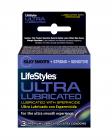 Lifestyles Ultra Lubricated With Spermicide 3 Pack Condoms Sex Toy Product
