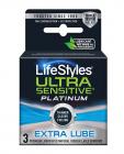 Lifestyles Ultra Sensitive Platinum Extra Lube 3pk Sex Toy Product