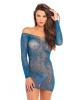 Open Season Off Shoulder Dress Teal 1x2 Sex Toy Product Image 1
