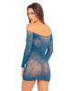 Open Season Off Shoulder Dress Teal 1x2 Sex Toy Product Image 2