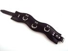 Rouge Leather Padded Posture Collar 3 Ring Black Sex Toy Product