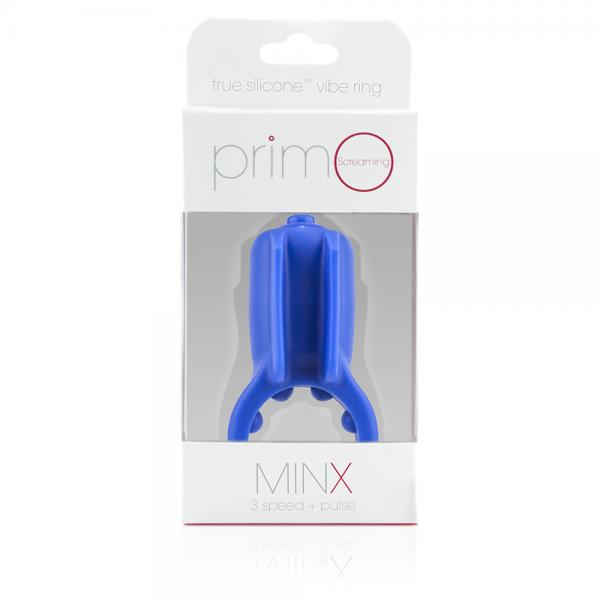 Primo Minx Blue Vibrating Ring with Fins Sex Toy Product