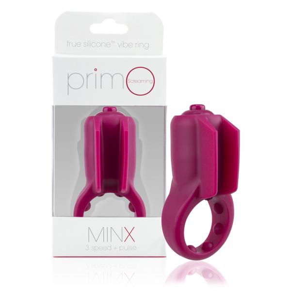 Primo Minx Merlot Purple Vibrating Ring with Fins Sex Toy Product