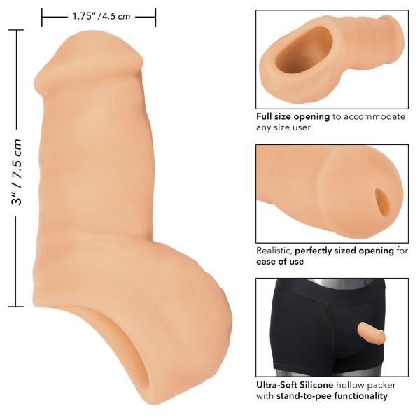 Packer Gear Ultra Soft Beige Stand To Pee Beige Hollow Packer Sex Toy Product