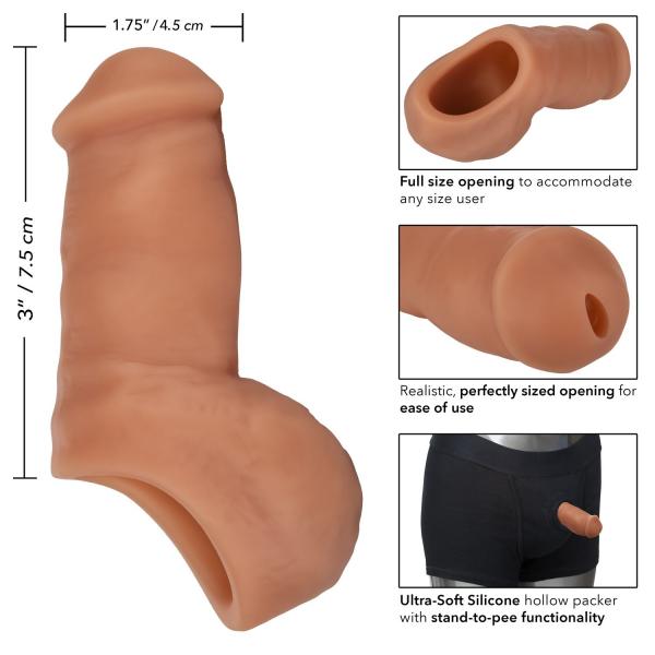 Packer Gear Ultra Soft Brown Stand To Pee Hollow Packer Sex Toy Product