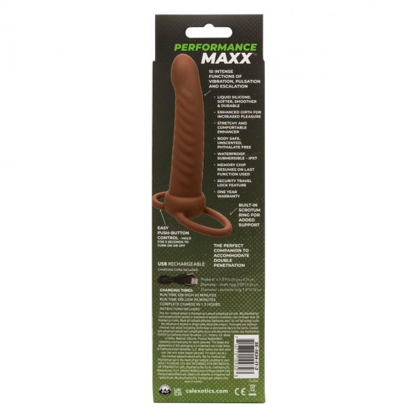Performance Maxx Ribbed Dual Penetrator Brown Sex Toy Product