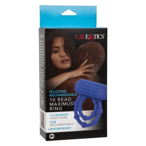 Silicone Rechargeable 10 Bead Maximus Ring Sex Toy Product