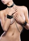 Ouch Leather Collar & Handcuffs Black Sex Toy Product