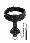 Ouch! Skulls & Bones Neck Chain with Spikes And Leash Black Sex Toy Product