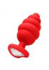 Regular Ribbed Diamond Heart Plug Red Sex Toy Product Image 1