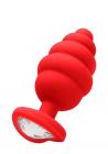 Large Ribbed Diamond Heart Plug Red Sex Toy Product