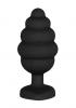 Extra Large Ribbed Diamond Heart Plug Black Sex Toy Product Image 4