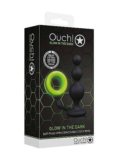 Glow Beads Butt Plug W/ Cock Ring Glow In The Dark Sex Toy Product