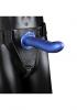 Ouch! Textured Curved Hollow Strap-on 8in Metallic Blue Sex Toy Product Image 3