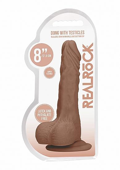 Realrock 8in Dong Tan W/ Testicles Sex Toy Product