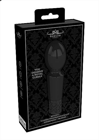 Royal Gems Brilliant Black Rechargeable Silicone Bullet Sex Toy Product