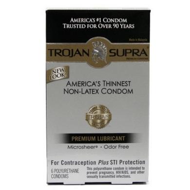 Trojan Condoms Supra Microsheer Lubricated 6 Pack Sex Toy Product