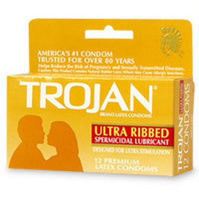 Trojan Stimulations Ultra Ribbed 12 Pack Sex Toy Product