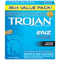 Trojan ENZ Lubricated Latex Condoms 36 Pack Sex Toy Product