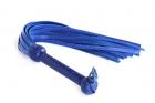 Neoprene & Leather Flogger Blue Sex Toy Product