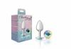 Cheeky Charms Round Clear Iridescent Small Silver Plug Sex Toy Product Image 3