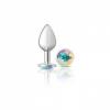 Cheeky Charms Round Clear Iridescent Medium Silver Plug Sex Toy Product Image 1