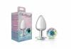 Cheeky Charms Round Clear Iridescent Large Silver Plug Sex Toy Product Image 3