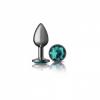 Cheeky Charms Round Teal Small Gunmetal Butt Plug Sex Toy Product Image 2