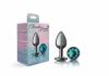 Cheeky Charms Round Teal Small Gunmetal Butt Plug Sex Toy Product Image 3