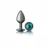 Cheeky Charms Round Teal Medium Gunmetal Butt Plug Sex Toy Product Image 1
