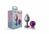Cheeky Charms Round Purple Small Gunmetal Butt Plug Sex Toy Product Image 2