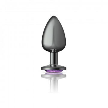 Cheeky Charms Round Purple Large Gunmetal Butt Plug Sex Toy Product