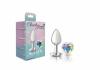 Cheeky Charms Heart Clear Iridescent Small Silver Plug Sex Toy Product Image 3