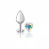 Cheeky Charms Heart Clear Iridescent Medium Silver Plug Sex Toy Product Image 1