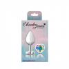 Cheeky Charms Heart Clear Iridescent Medium Silver Plug Sex Toy Product Image 2