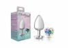 Cheeky Charms Heart Clear Iridescent Large Silver Plug Sex Toy Product Image 3