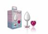 Cheeky Charms Heart Bright Pink Medium Silver Plug Sex Toy Product Image 3