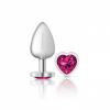 Cheeky Charms Heart Bright Pink Large Silver Plug Sex Toy Product Image 1