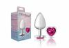 Cheeky Charms Heart Bright Pink Large Silver Plug Sex Toy Product Image 3