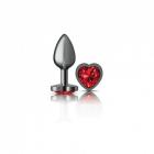 Cheeky Charms Heart Deep Red Small Gunmetal Butt Plug Sex Toy Product
