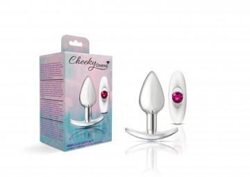 Cheeky Charms Butt Plug Set Iridescent/ Bright Pink Sex Toy Product