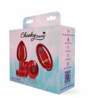 Cheeky Charms Vibrating Metal Plug Red Medium W/ Remote Sex Toy Product