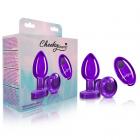 Cheeky Charms Vibrating Metal Plug Purple Medium W/ Remote Sex Toy Product