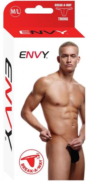 Envy Break-a-way Thong Black M/l Sex Toy Product