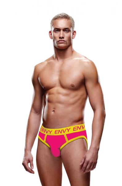 Envy Solid Jock Pink/yellow M/l Sex Toy Product
