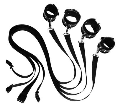 Frisky 8 Piece Bondage Restraint Set Black Sex Toy Product