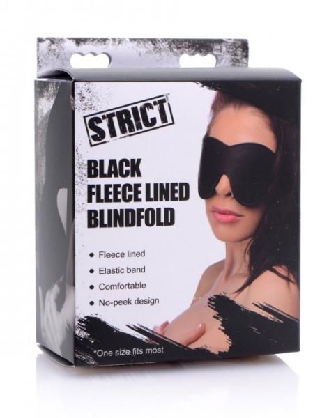 Strict Black Fleece Lined Blindfold Sex Toy Product