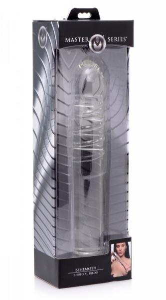 Behemoth Ribbed XL Glass Dildo Clear Sex Toy Product