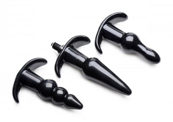 Frisky Thrill Trio Anal Plug Set Black Sex Toy Product