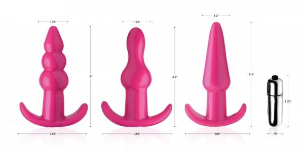 Frisky Thrill Trio Anal Plug Set Pink Sex Toy Product